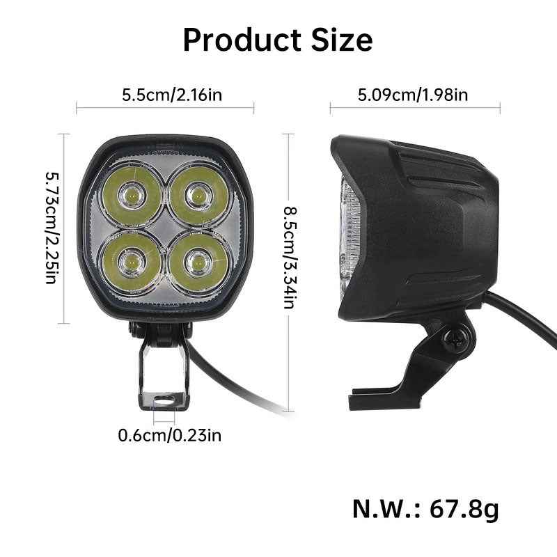 A89E Replacement Headlight for Kukirin G2 Pro DB Electric Scooter, Waterproof LED Front Light Bulb Assembly