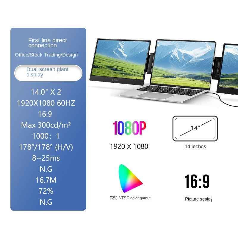 G-STORY Cross-border Stock Trading Office 23.4-inch HD Monitor for Laptop/Computer Dual Screen Extension