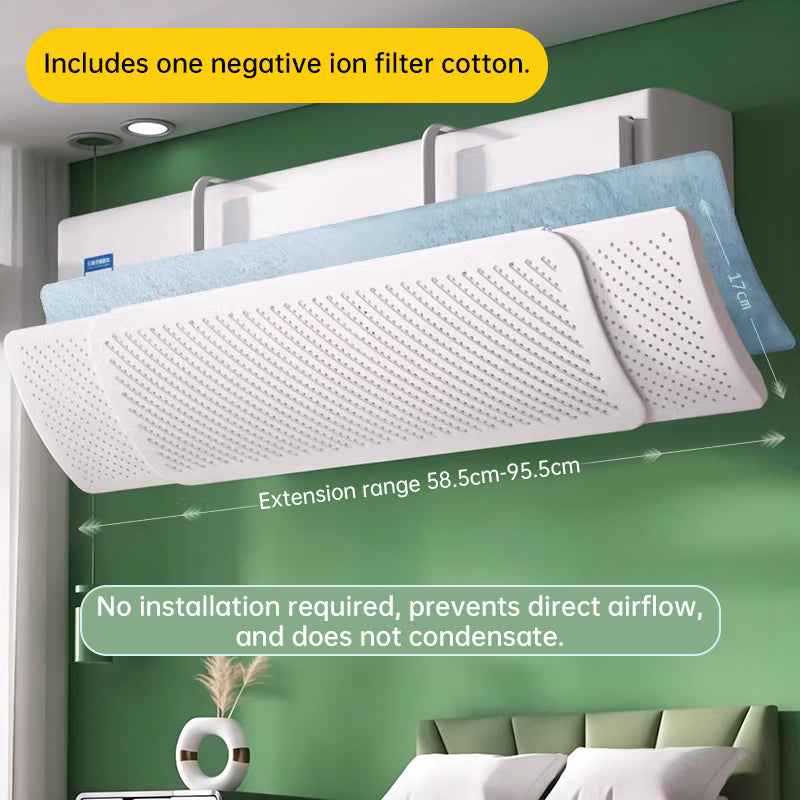 AC Wind Deflector – Adjustable Air Conditioner Diffuser to Stop Cold Air Blowing Directly on You
