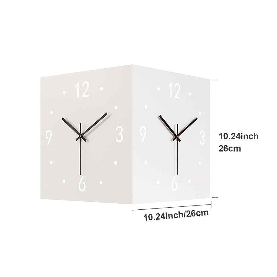 Nordic Dual‑Glow Corner Clock, Silent LED Wall Clock, Modern Minimalist Home Decor for Living Room Bedroom