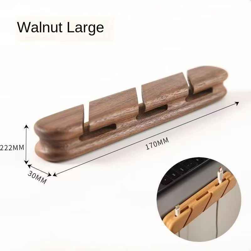 Solid wood charging cable holder