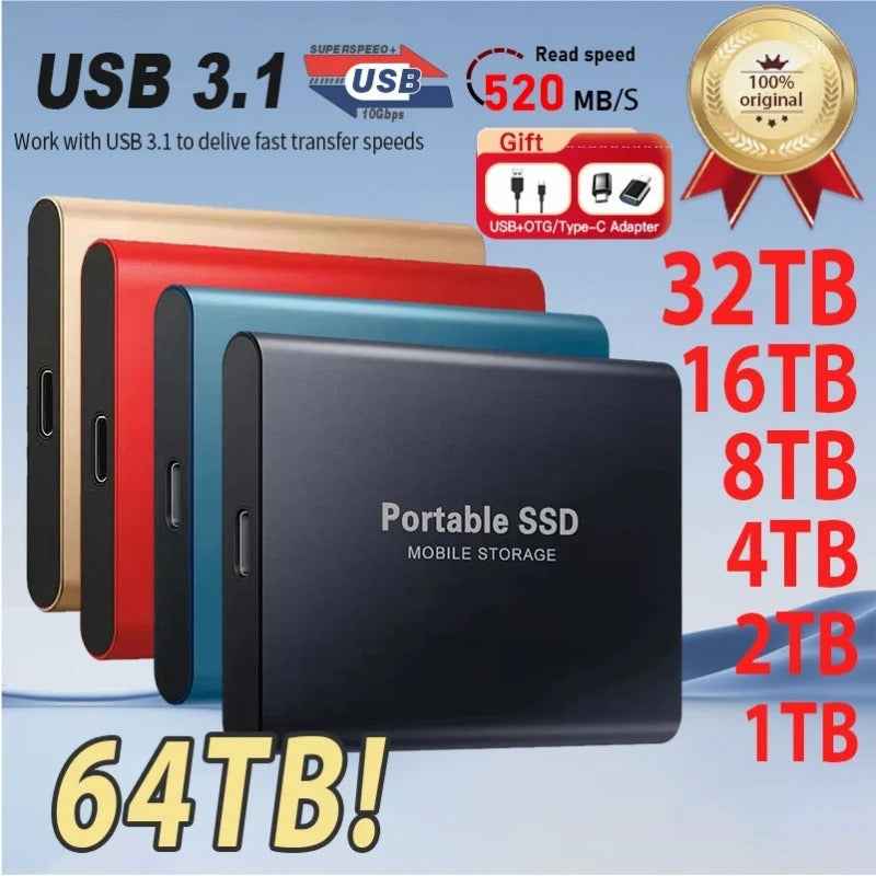 SSD External Solid State Drive Upgrade Expansion 32TB 4TB 8TB 16TB Computer Storage