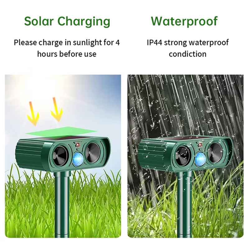 2025 Solar Animal Repeller - Rechargeable Infrared Repellent for Cats, Dogs, Gardens & Patios, I8W9