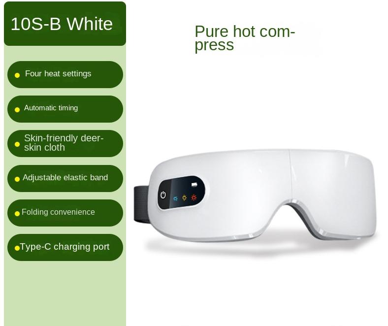 Eye Massage Device with Heat Therapy and Vibration, Foldable Rechargeable Eye Mask for Home Use
