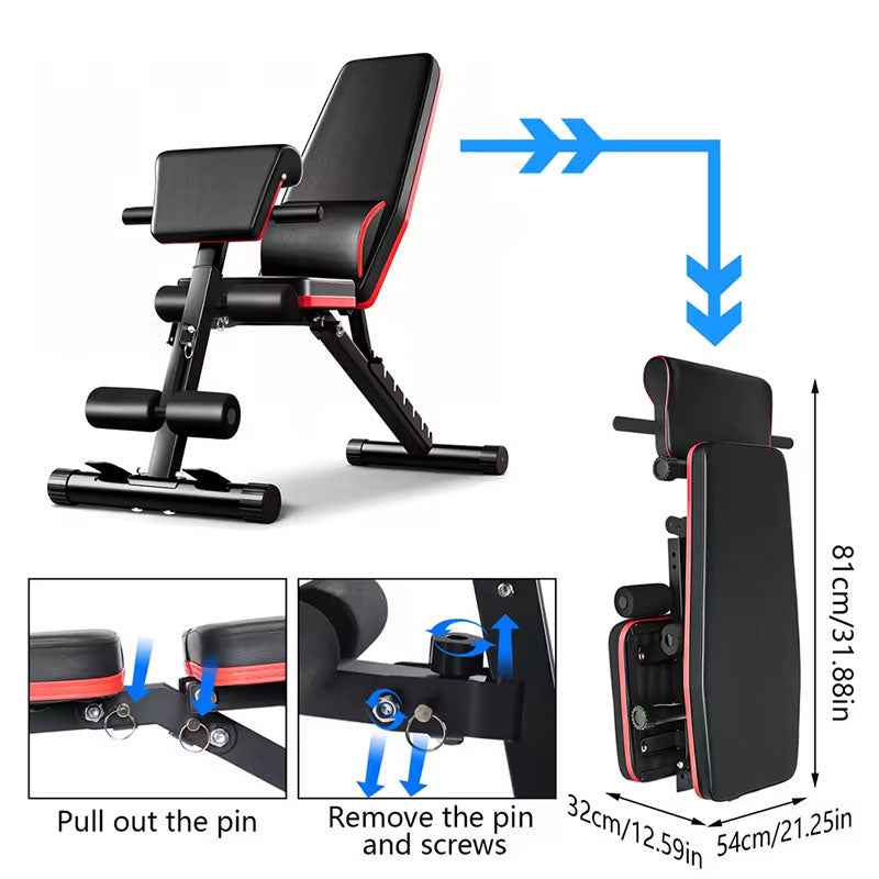 Adjustable Foldable Weight Bench – Multi-Position Dumbbell Bench for Home Gym, Strength Training Workout Equipment