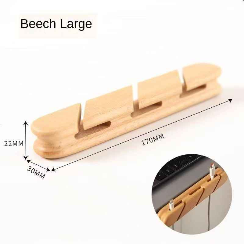 Solid wood charging cable holder