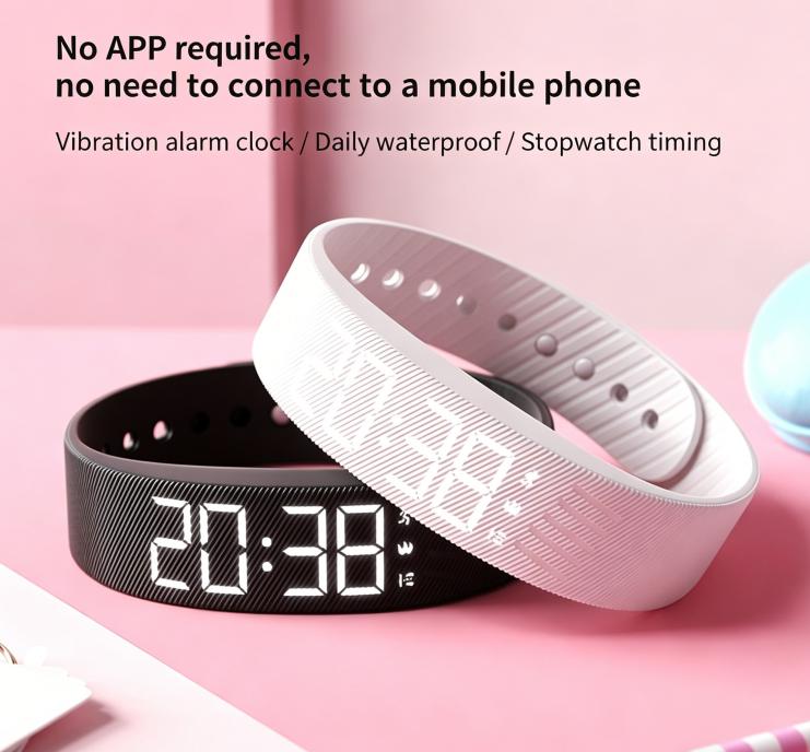 Student Smart Watch with Step Counter, Vibration Alarm, Multi-Function Digital Watch, Sports Bracelet, Life Waterproof, for Women