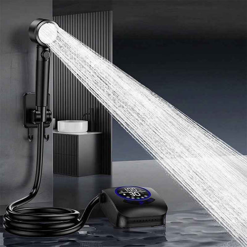 8000mAh Portable Camping Shower, IPX8 Waterproof Rechargeable Outdoor Shower Pump with Hose