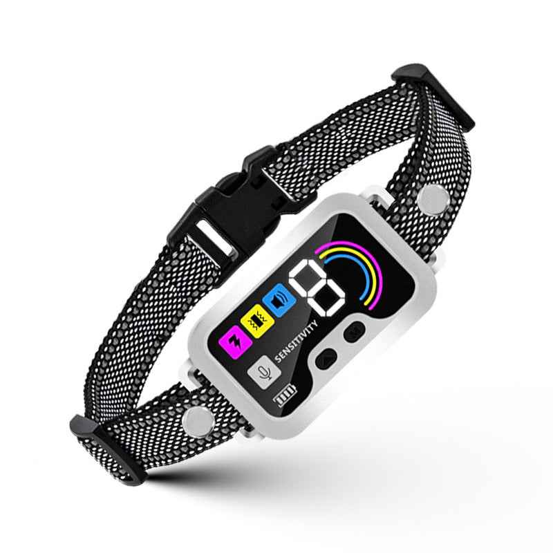 Smart Dog Bark Control Collar w/ Color Screen, Multi Stop Modes, 8-Level Sensitivity, IP67 Waterproof