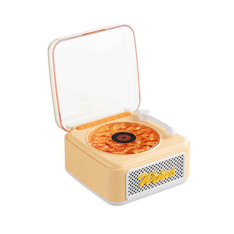 Retro white noise Bluetooth speaker wireless small high pitched vinyl record speaker