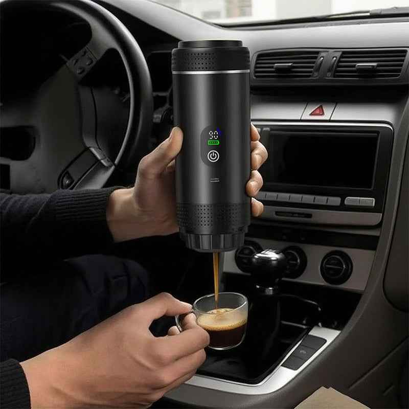 Portable Espresso Machine w/ Digital Display – 3-in-1 Capsule & Ground Coffee Maker for Travel, Camping & Office