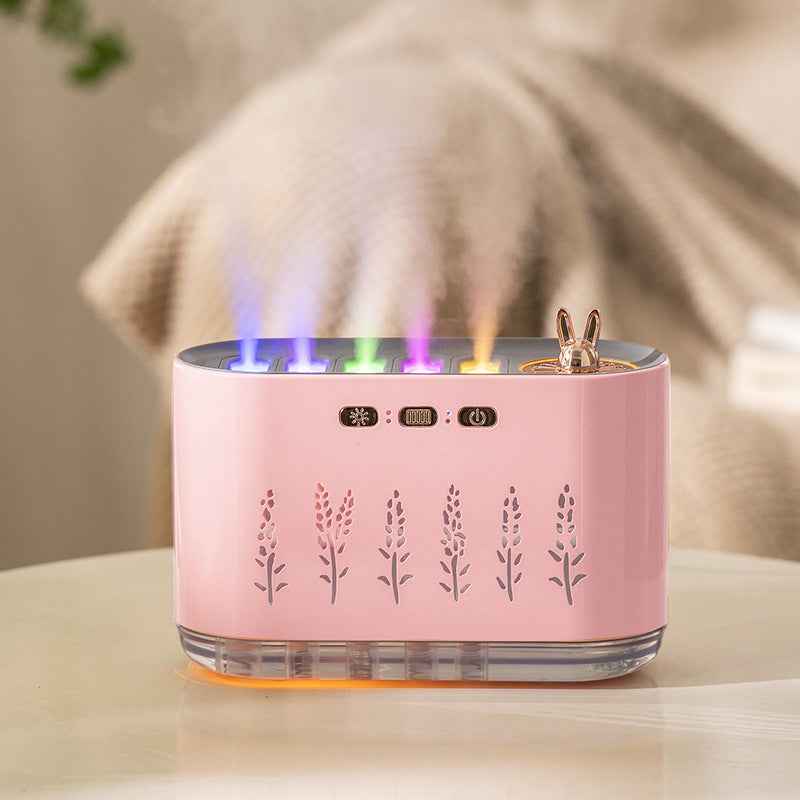 Cross-border New Air Humidifier Home Silent Bedroom Five-hole Spray Aromatherapy Creative Dynamic Colorful Voice Control Pick-up