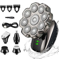 Cross-border nine-blade head bald self-service haircut artifact electric rechargeable razor magnetic suction head body washing knife