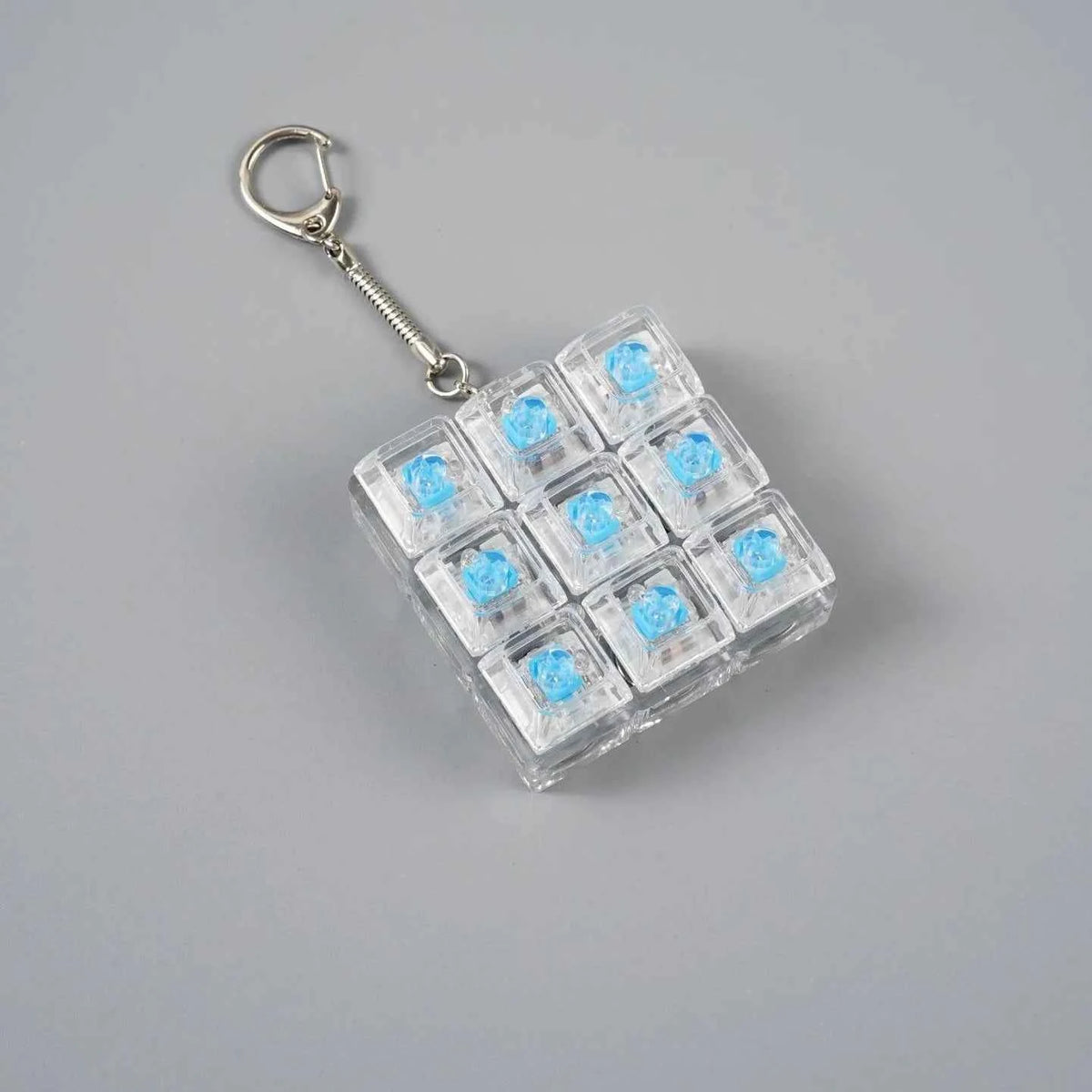 LED Light Keyboard Keychain Fidget Toy Clickable Button Stress Relief Portable Desk Accessory Office Decor Gift  Anxiety Relief
