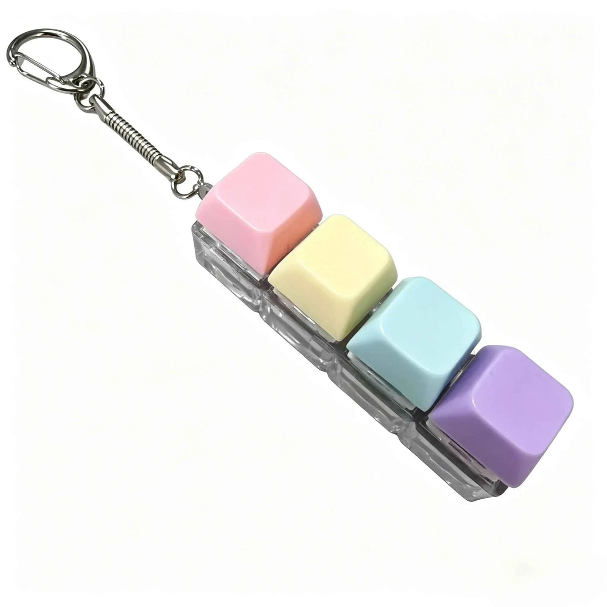 LED Light Keyboard Keychain Fidget Toy Clickable Button Stress Relief Portable Desk Accessory Office Decor Gift  Anxiety Relief