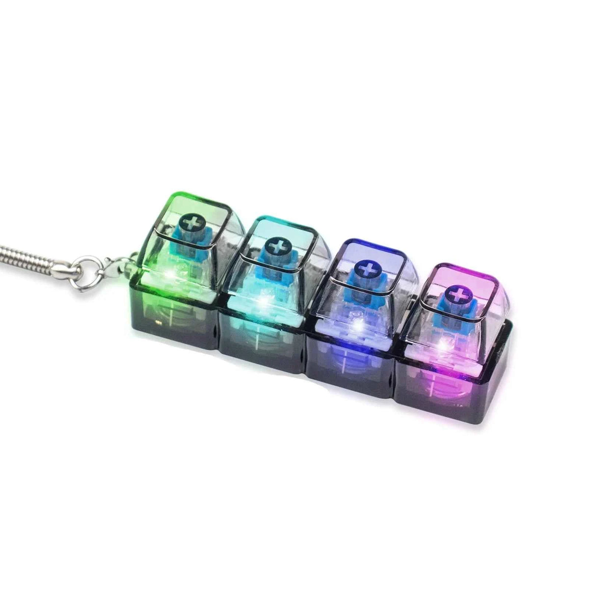 LED Light Keyboard Keychain Fidget Toy Clickable Button Stress Relief Portable Desk Accessory Office Decor Gift  Anxiety Relief