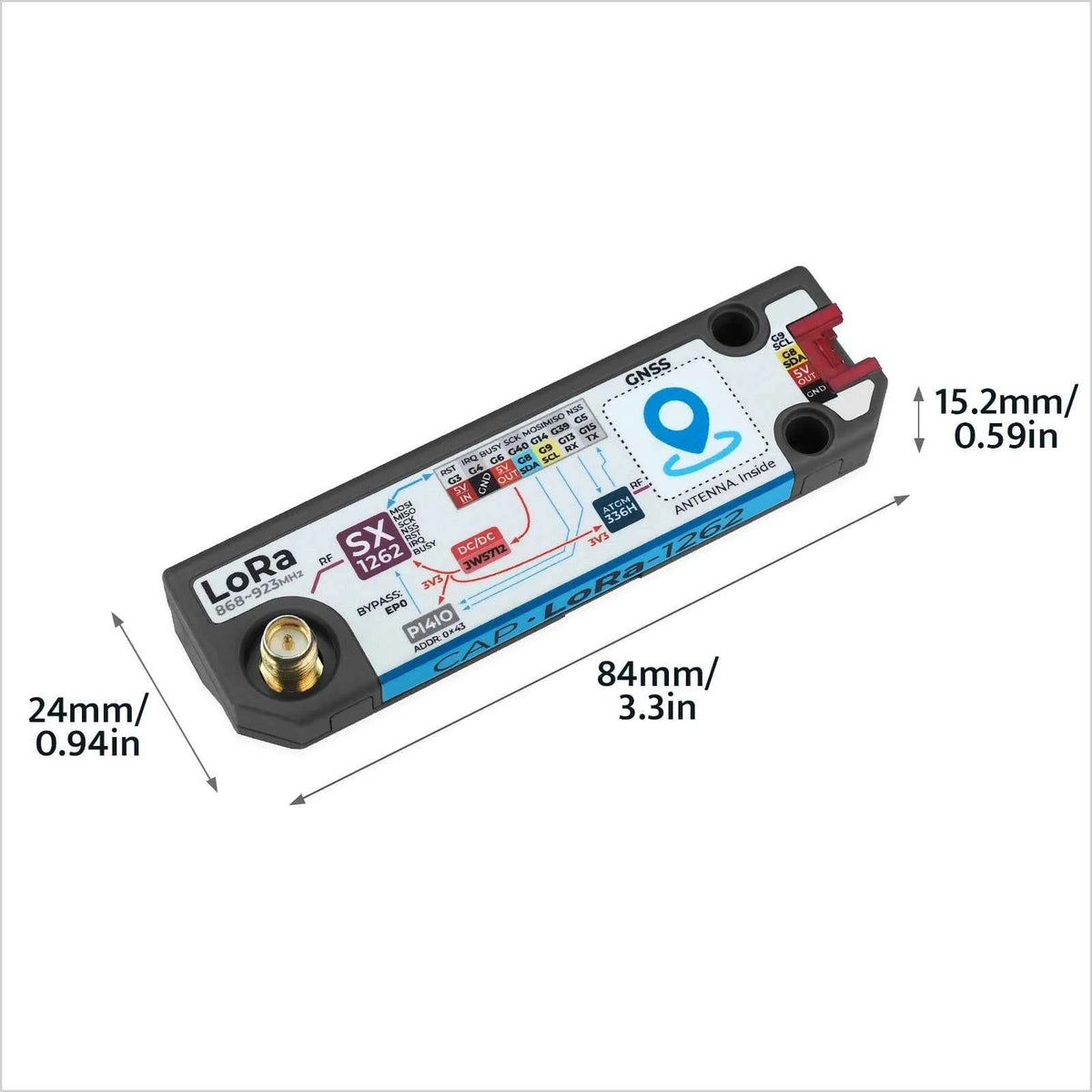 M5Stack Official Cap LoRa 1262 for Cardputer Adv (SX1262,ATGM336H)