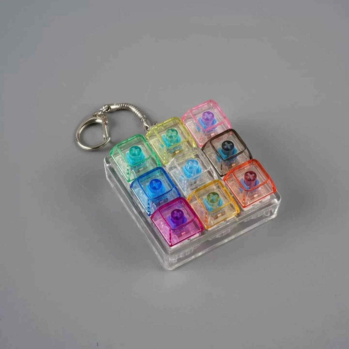 LED Light Keyboard Keychain Fidget Toy Clickable Button Stress Relief Portable Desk Accessory Office Decor Gift  Anxiety Relief